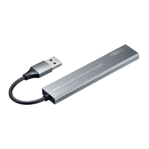 USB 3.2 Gen1+USB2.0 コンボ　スリムハブ(カードリーダー付き）