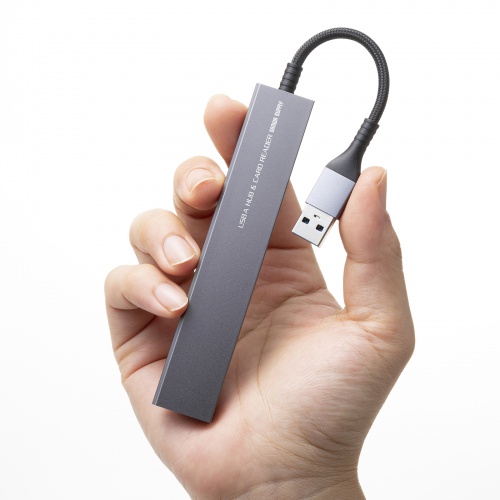 USBハブ（薄型・3ポート・スリムハブ・カードリーダー付・USB A接続） USB-3HC320MS サンワサプライ