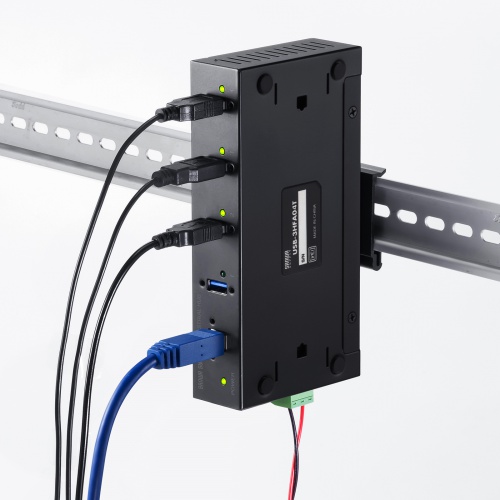 産業用USBハブ（4ポート・5Gbps・DINレール対応・-40℃対応・セルフパワー・USB-IF認証)