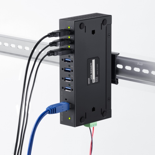 産業用USBハブ（7ポート・5Gbps・DINレール対応・-40℃対応・セルフパワー・USB-IF認証）
