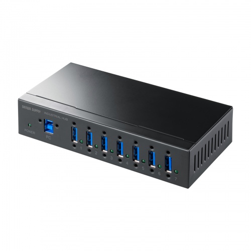 産業用USBハブ（7ポート・5Gbps・DINレール対応・-40℃対応・セルフパワー・USB-IF認証）