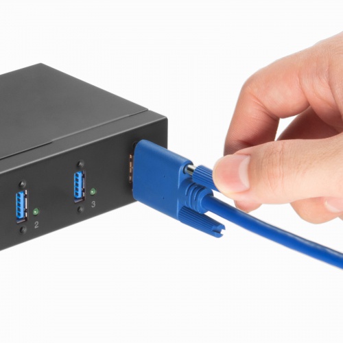 USB-3HFA専用ケーブル（100cm・USB 5Gbps・（USB3.2 Gen1/3.1 Gen1/3.0）準拠・USB Aポート・USB5Gbps・Bタイプメス端子・ネジ付き・ブルー）