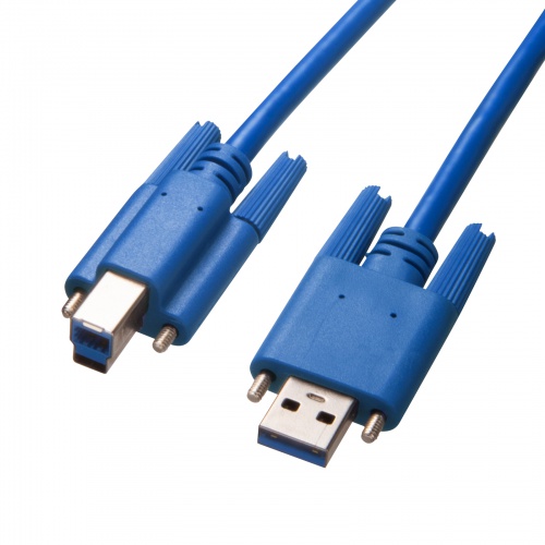 USB-3HFA専用ケーブル（100cm・USB 5Gbps・（USB3.2 Gen1/3.1 Gen1/3.0）準拠・USB Aポート・USB5Gbps・Bタイプメス端子・ネジ付き・ブルー）