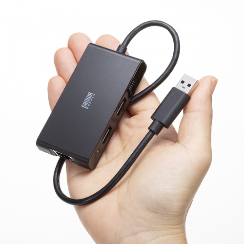 USBハブ（LAN対応・3ポート・セルフパワー・2.5GLAN対応・10Gbps・USB A接続）