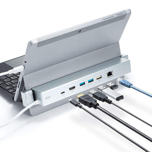 ドッキングステーション（Surface用・タイプCハブ・USBハブ・HDMI・LANポート） USB-3HSS6S サンワサプライ