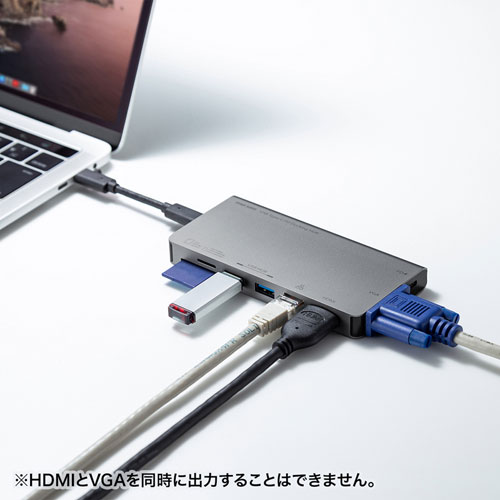 ドッキングステーション（USBハブ・Type-C・VGA・HDMI・LANポート・カードリーダー搭載・ROG AIIｙ・Steam Deck） USB-3TCH13S2 サンワサプライ