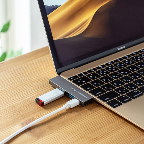 USB Type-C USBハブ（薄型・スリム・Type-Cポート・バスパワー・iPhone15対応・iPhone15plus対応・シルバー） USB-3TCH22SN サンワサプライ