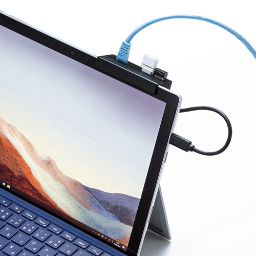 USB Type-Cハブ（タブレット用・LANポート・バスパワー・ブラック）