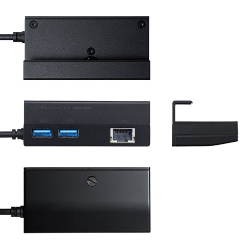 USB Type-Cハブ（タブレット用・LANポート・バスパワー・ブラック）