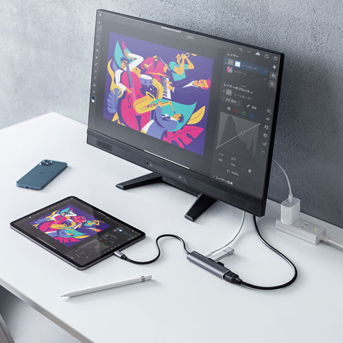 ドッキングステーション（タイプC・HDMI・充電対応） USB-3TCH37GM サンワサプライ