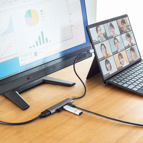 ドッキングステーション（タイプC・HDMI・充電対応） USB-3TCH37GM サンワサプライ
