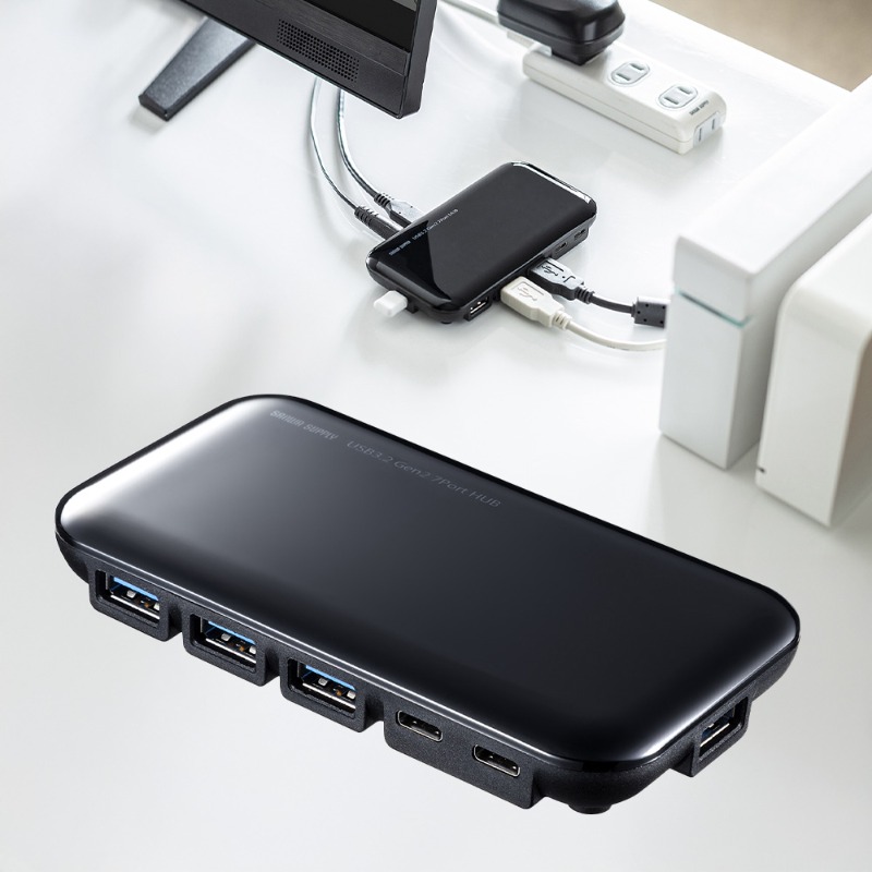 USBハブ タイプC 7ポート セルフパワー 電源付き 充電 サンワサプライ USB-3TCH38BK