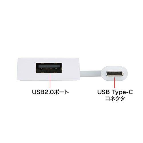 USB Type C　USBハブ（4ポート・iPhone15・iPhone15plus・ホワイト） USB-3TCH7W サンワサプライ