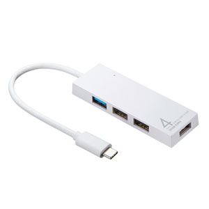 【訳あり 新品】USB Type C　コンボハブ（4ポート・ホワイト） ※箱にキズ、汚れあり