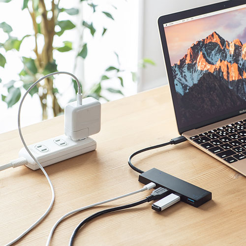 USB Type Cハブ（ ポート・iPhone15・iPhone15plus・ブラック） USB-3TCH8BK サンワサプライ