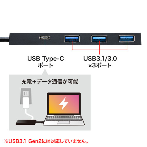 USB Type Cハブ（ ポート・iPhone15・iPhone15plus・ブラック） USB-3TCH8BK サンワサプライ