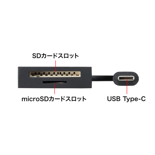 USBハブ （USBCハブ ・カードリーダー付き・3ポート・iPad Pro M4・iPad Air M2・ブラック) USB-3TCHC16BK サンワサプライ