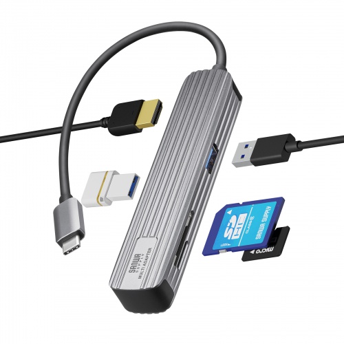 USB Type-Cマルチ変換アダプタ（HDMI・SD/microSDカードリーダー・iPhone15・iPhone15plus） USB-3TCHC5S サンワサプライ
