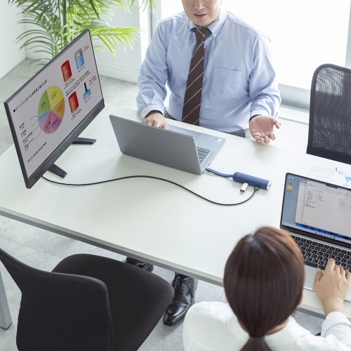 ドッキングステーション（タイプCハブ・HDMI・LAN付・4K・30Hz・PD100W・抗菌・シリコン・耐衝撃・モバイル・ネイビー） USB-3TCHLP10NV サンワサプライ