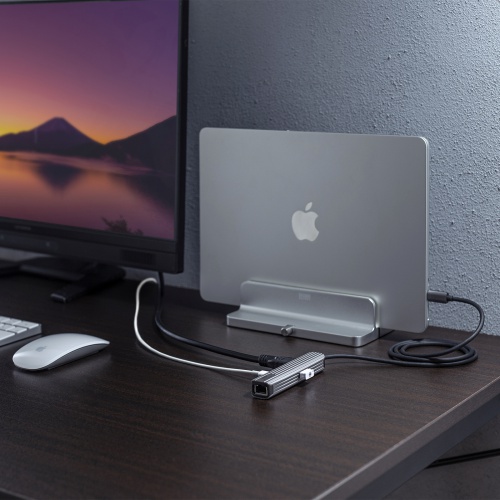 USB Type-Cマルチ変換アダプタ（HDMI・LAN・USB Type-C・PD充電対応・USB3.2 Gen1ポート付き・ロングケーブル1m） USB-3TCHLP7S-1 サンワサプライ