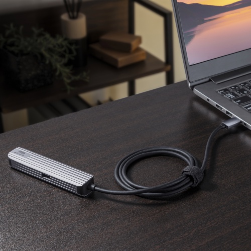 USB Type-Cマルチ変換アダプタ（HDMI・LAN・USB Type-C・PD充電対応・USB3.2 Gen1ポート付き・ロングケーブル1m） USB-3TCHLP7S-1 サンワサプライ