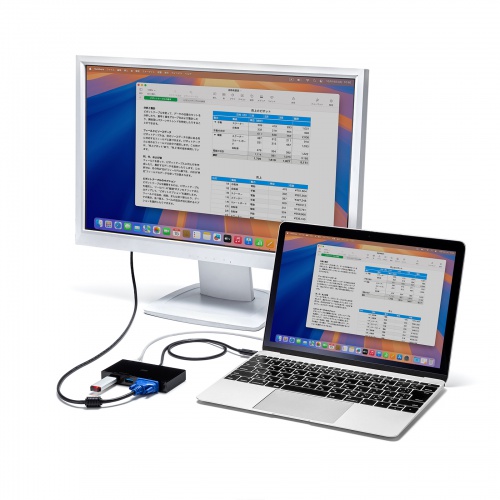 ドッキングステーション(タイプCハブ，USBハブ・PD100W・VGA・Type-C・ブラック） USB-3TCV1BK サンワサプライ