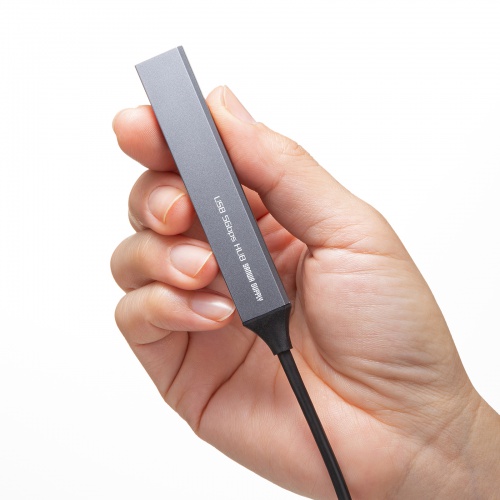 USBハブ（USB  A接続・USB A・4ポート・USB 5Gbps・USB2.0・スリムハブ・アルミ）