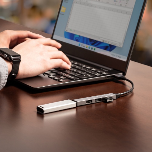 USBハブ（USB  A接続・USB A・4ポート・USB 5Gbps・USB2.0・スリムハブ・アルミ）