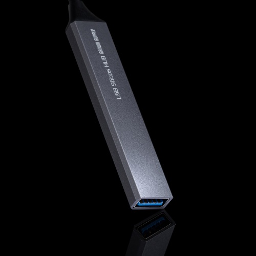 USBハブ（USB  A接続・USB A・3ポート・Type-C・1ポート・USB 5Gbps・USB2.0・スリムハブ・アルミ）