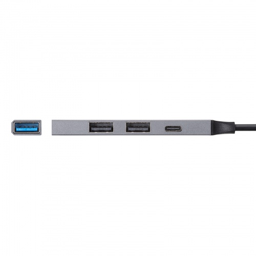 USBハブ（USB  A接続・USB A・3ポート・Type-C・1ポート・USB 5Gbps・USB2.0・スリムハブ・アルミ）