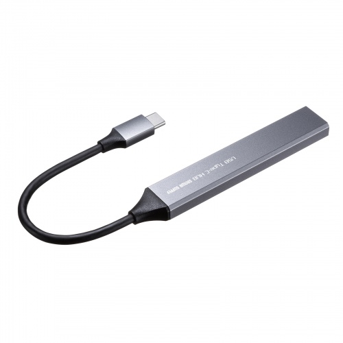 USBハブ（USB  Type-C接続・USB A・4ポート・USB 5Gbps・USB2.0・スリムハブ・アルミ）