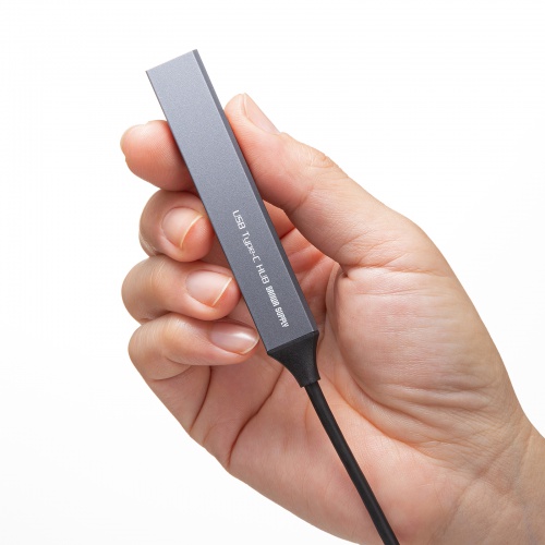 USBハブ（USB  Type-C接続・USB A・4ポート・USB 5Gbps・USB2.0・スリムハブ・アルミ）