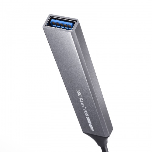USBハブ（USB  Type-C接続・USB A・4ポート・USB 5Gbps・USB2.0・スリムハブ・アルミ）