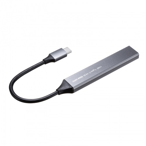 USBハブ（USB Type-C接続・USB A・3ポート・Type-C・1ポート・USB 5Gbps・USB2.0・スリムハブ・アルミ）