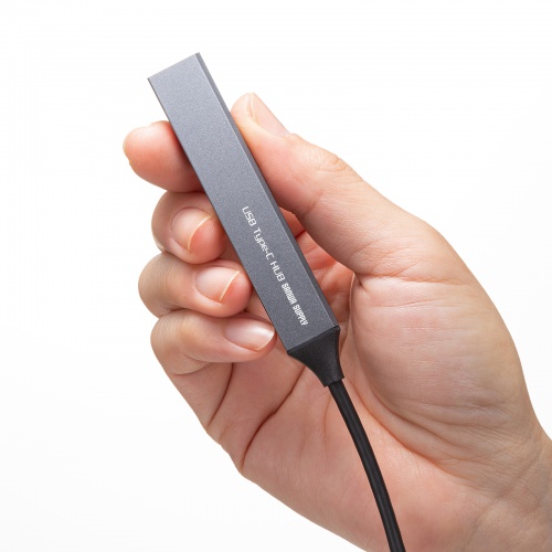 USBハブ（USB Type-C接続・USB A・3ポート・Type-C・1ポート・USB 5Gbps・USB2.0・スリムハブ・アルミ）