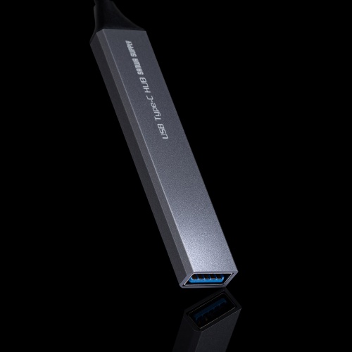 USBハブ（USB Type-C接続・USB A・3ポート・Type-C・1ポート・USB 5Gbps・USB2.0・スリムハブ・アルミ）
