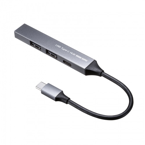 USBハブ（USB Type-C接続・USB A・3ポート・Type-C・1ポート・USB 5Gbps・USB2.0・スリムハブ・アルミ）