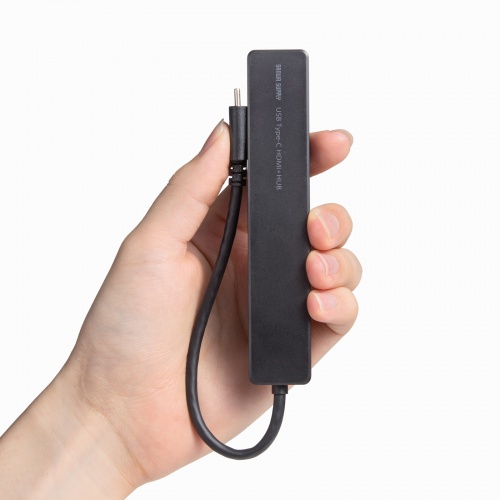 USB-C ハブ（6-in-1・HDMI・4K30Hz・映像出力・USB-Cポート搭載・USB 5Gbps・USB-Aポート搭載・カードリーダー・ブラック）