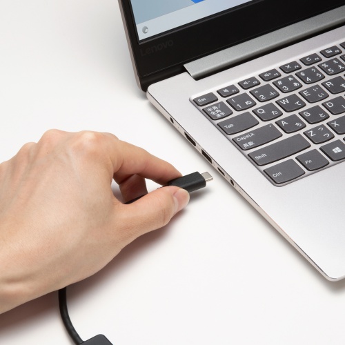 USB-C ハブ（6-in-1・HDMI・4K30Hz・映像出力・USB-Cポート搭載・USB 5Gbps・USB-Aポート搭載・カードリーダー・ブラック）