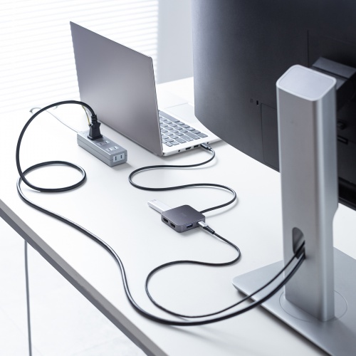 USB-Cハブ（2画面出力・HDMI×2・Type-C映像出力可能・マルチディスプレイ・4K/60Hz・PD100W入力・USB5Gbps・ケーブル長60cm）