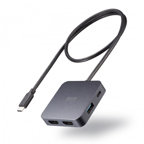 USB-Cハブ（2画面出力・HDMI×2・Type-C映像出力可能・マルチディスプレイ・4K/60Hz・PD100W入力・USB5Gbps・ケーブル長60cm）
