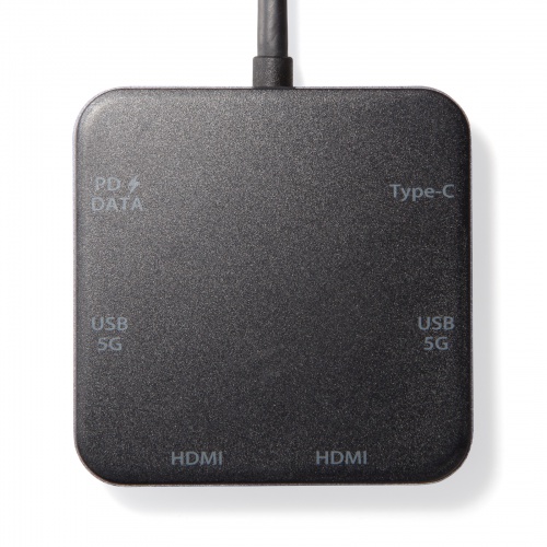 USB-Cハブ（2画面出力・HDMI×2・Type-C映像出力可能・マルチディスプレイ・4K/60Hz・PD100W入力・USB5Gbps・ケーブル長60cm）