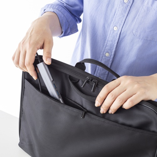 ドッキングステーション（USB Type-C・画面ON/OFFスイッチ付き・HDMI・4K/60Hz・USB PD100W対応・USB 5Gbps・ケーブル一体型・LAN接続・持ち運び）