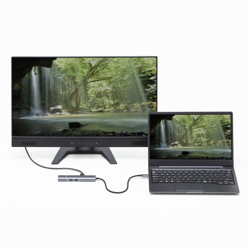 ドッキングステーション（USB Type-C・画面ON/OFFスイッチ付き・HDMI・4K/60Hz・USB PD100W対応・USB 5Gbps・ケーブル一体型・LAN接続・持ち運び）