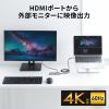 USB Type-Cドッキングハブ（スリム・HDMI映像出力・USB A×1・USB-C×1・LAN・PD100W対応・放熱構造・100cm）