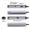 USB Type--C ハブ（スリム・HDMI映像出力・USB A×1・USB-C×1・LAN・PD100W対応・放熱構造・15cm）