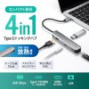 USB Type--C ハブ（スリム・HDMI映像出力・USB A×1・USB-C×1・LAN・PD100W対応・放熱構造・15cm）