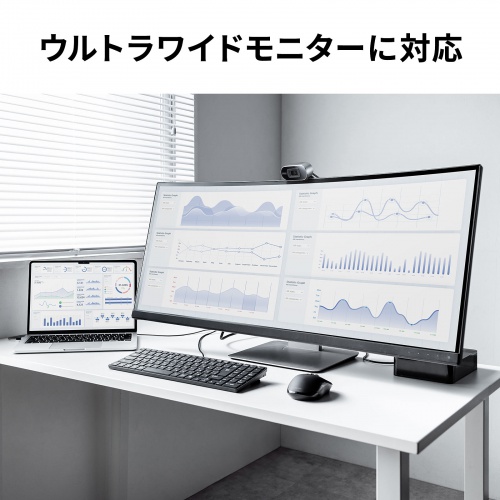 USB Type--C ハブ（スリム・HDMI映像出力・USB A×1・USB-C×1・LAN・PD100W対応・放熱構造・15cm）