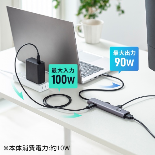 ドッキングステーション（USB Type-C・画面ON/OFFスイッチ付き・HDMI・4K/60Hz・USB PD100W対応・USB 5Gbps・ケーブル一体型・モバイル・持ち運び）