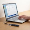 USB Type-C ハブ（4ポート・USB A×3・Type-C×1・PD100W対応・最大90W給電・USB 5Gbps・薄型・コンパクト・ケーブル一体型・ブラック）
